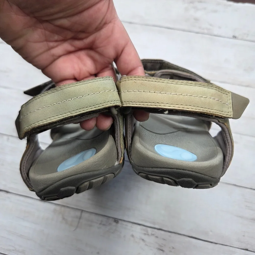 Vionic Boyes TVM1053 Sandals Mens 9 Olive Green Leather Vibram Strappy Hiking